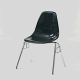 Sleek Red Plastic Chair - Modern Design with Chrome Legs for Versatile Use