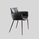 Luxurious Leather Armchair with Sleek Metal Legs - Perfect for Modern Living Spaces