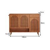 Nordic Walnut Solid Wood Shoe Cabinet