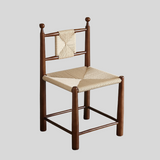 Nordic Woven Dining Chair – Solid Wood Frame with Handcrafted Rope Seat