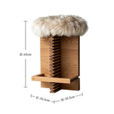 Lambswool Solid Wood Bar Stool – Cream, 65 or 75 cm