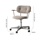 Office chair dimensions: 68 cm wide, 64 cm deep, 75.5–85.5 cm overall height and 44.5–55.5 cm seat height.