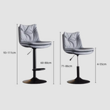 Nordic Swivel Bar Stool - Adjustable Height Leather Counter Stool