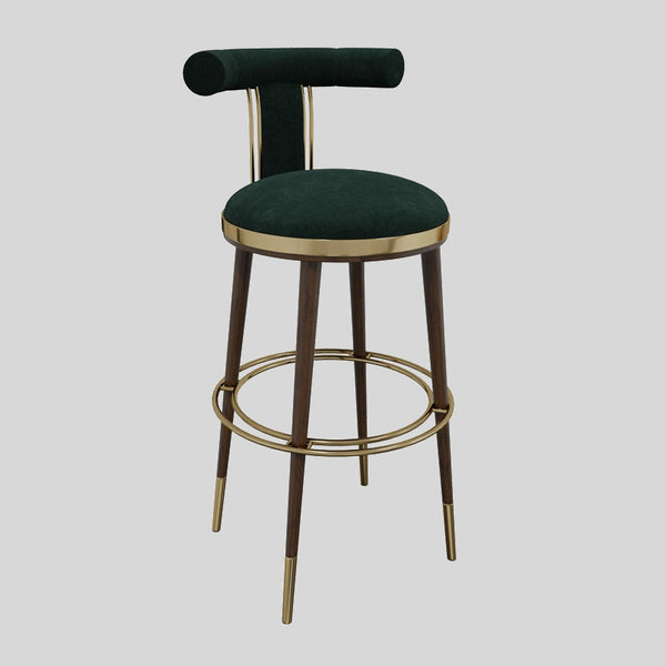 Light Luxury Solid Wood Bar Chairs Designer Back Bar Chairs For Kitchen Nordic Hotel Reception Banqueta Home Furniture