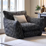 Oversized Cloud Lounge Armchair – Plush Bouclé Fabric Reading Chair with Deep Cushions