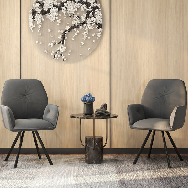 Set of 2 Modern Swivel Accent Chair with Upholstered Seat and Ergonomic Armrest – Ideal for Home & Office