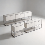 USM Modular Stainless Steel Sideboard | Mid-Century Storage Cabinet | STOOLTOPIA