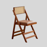 Wooden Folding Dining Chairs with Padded Seat, SOLID WOOD & RATTAN DINING CHAIR