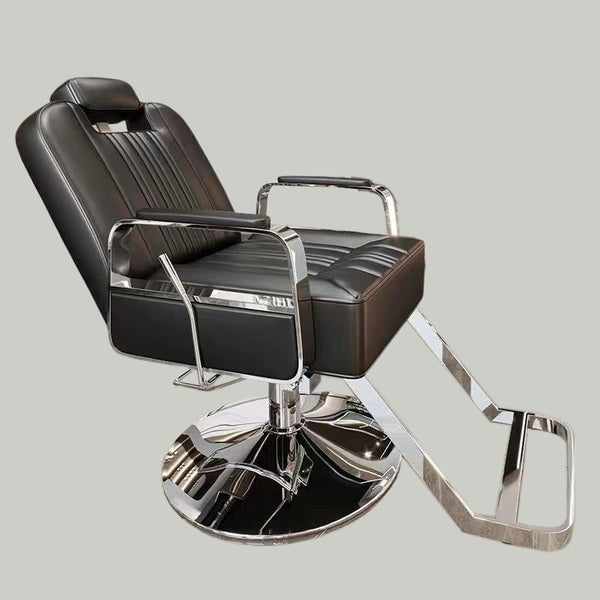Luxury Reclining Salon Chair with Gold or Chrome Base
