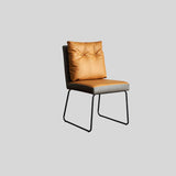 Minimalist Dining Chair with Ultra-Fiber Leather and Carbon Steel Frame