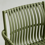 Stackable Outdoor Dining Armchair - Slatted Design for Cafe & Patio