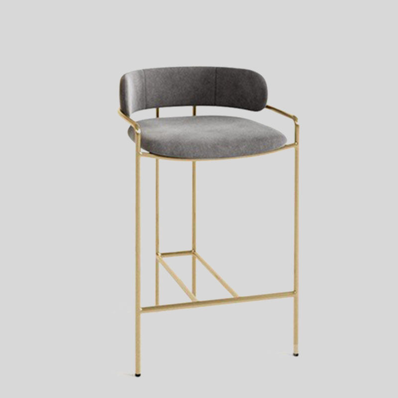 Luxurious Upholstered Bar Stool with Gold Frame for Elegant Interiors