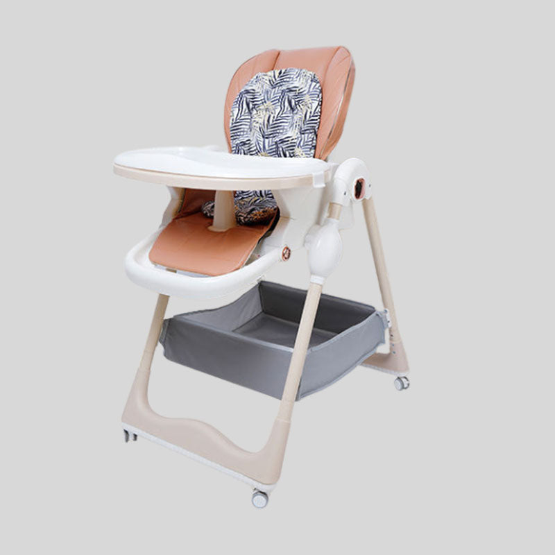 Versatile High Chair with Animal Print Cushion and Multiple Safety Features