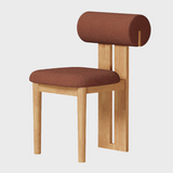 Modern Minimalist Chair with Upholstered Roll Backrest