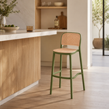 Nordic PP Rattan Bar Stool – 300kg Capacity, Indoor & Outdoor, 65/75cm