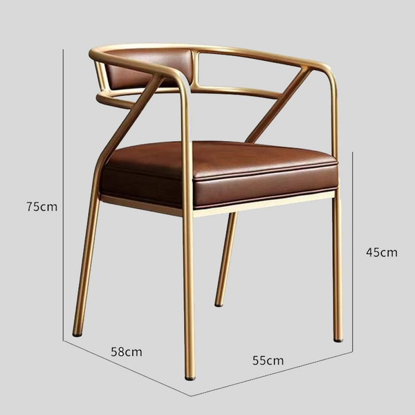 Modern Luxe Gold-Framed Dining Chair