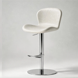 Swivel Bar Stool with Saddle Leather Seat & Gas Lift | Carbon Steel Frame