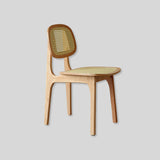 Stylish Rattan Dining Chair with Solid Wood Frame