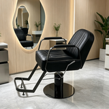 Retro Hydraulic Salon Chair – Heavy-Duty Metal Frame & Premium Leatherette Seat