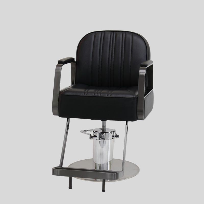 Retro Hydraulic Salon Chair – Heavy-Duty Metal Frame & Premium Leatherette Seat