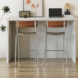 Industrial Modern Wood Bar Stool with Stackable Feature and Low Back