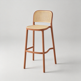 Nordic PP Rattan Bar Stool – 300kg Capacity, Indoor & Outdoor, 65/75cm