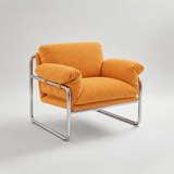 Retro Lounge Armchair – Chrome Frame & 17 Upholstery Options