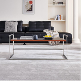 Multifunction Modern Minimalist Stainless Steel Frame Coffee & Work Table