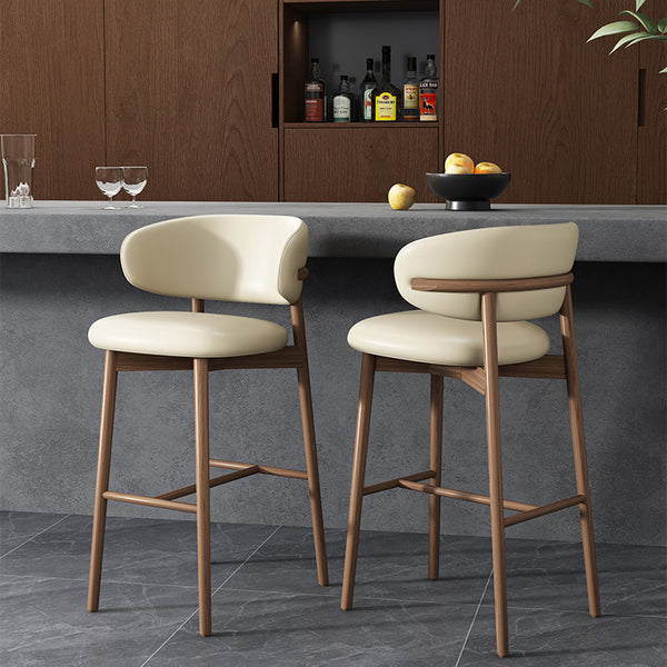 Modern Solid Wood Bar Chair Nordic Bar Stool for Kitchen Light Luxury High Feet Barstool Household Living Room Stool Chair