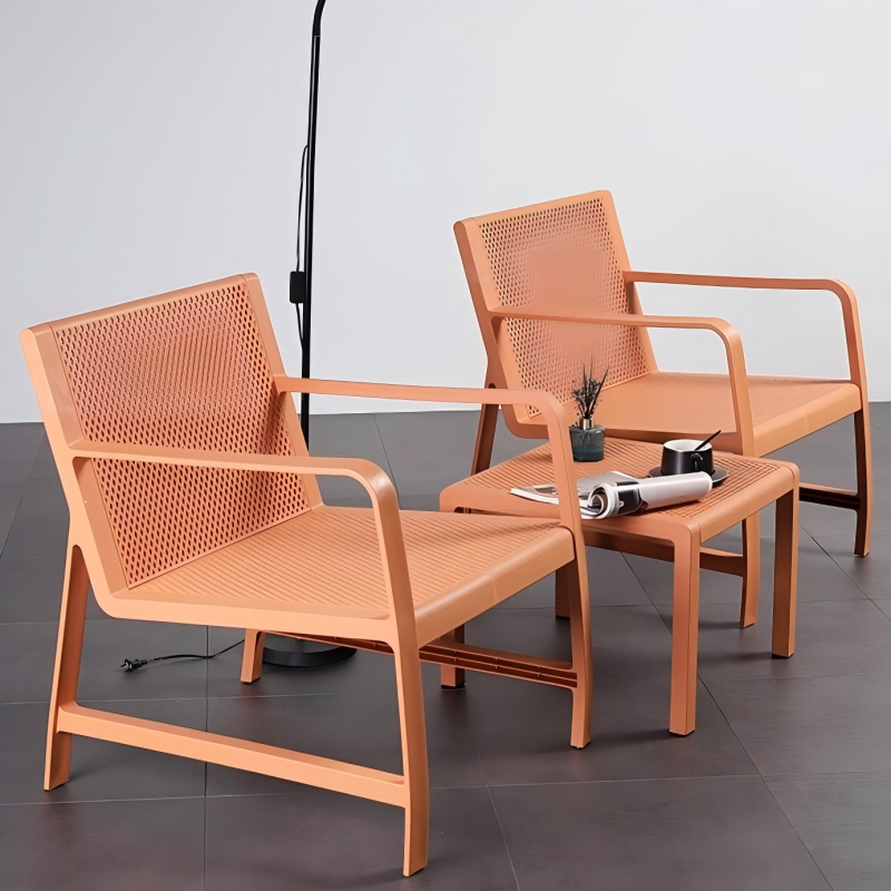 Perforated Outdoor Lounge Chair – Modern All-Weather Patio Armchair