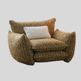 Oversized Cloud Lounge Armchair – Plush Bouclé Fabric Reading Chair with Deep Cushions