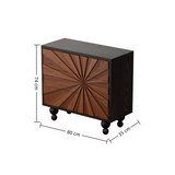 Colección de gabinetes de madera con incrustaciones Sunburst vintage