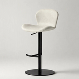 Swivel Bar Stool with Saddle Leather Seat & Gas Lift | Carbon Steel Frame