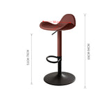 Saddle Leather Bar Stool - Swivel and Height Adjustable Kitchen Island Seat