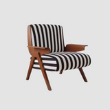 Vintage Designer Single Sofa Chair with Ash Wood Frame | Upholstered Armchair