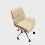 Modern Swivel Desk Chair with Wooden Frame and Gold or Silver Base