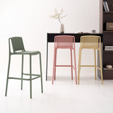 Stackable Counter Stools Plastic Bar Chairs with Back Kitchen Counter Barstool Armless Tall Chairs With Foot Rest