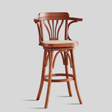 Vintage Bentwood Bar Stool - Elegant and Sturdy with Rattan Seat