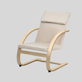 Ergonomic Upholstered Lounge Chair with Birch Wood Frame