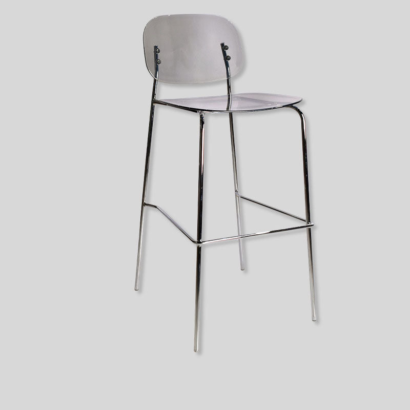 Vibrant Acrylic Bar Stool with Chrome Frame for Modern Interiors