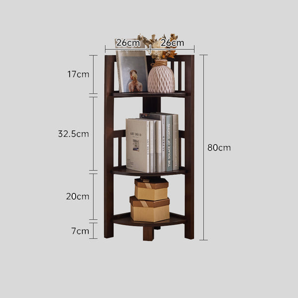 Multi-Tier Wooden Corner Shelf – Space-Saving Vertical Display Rack