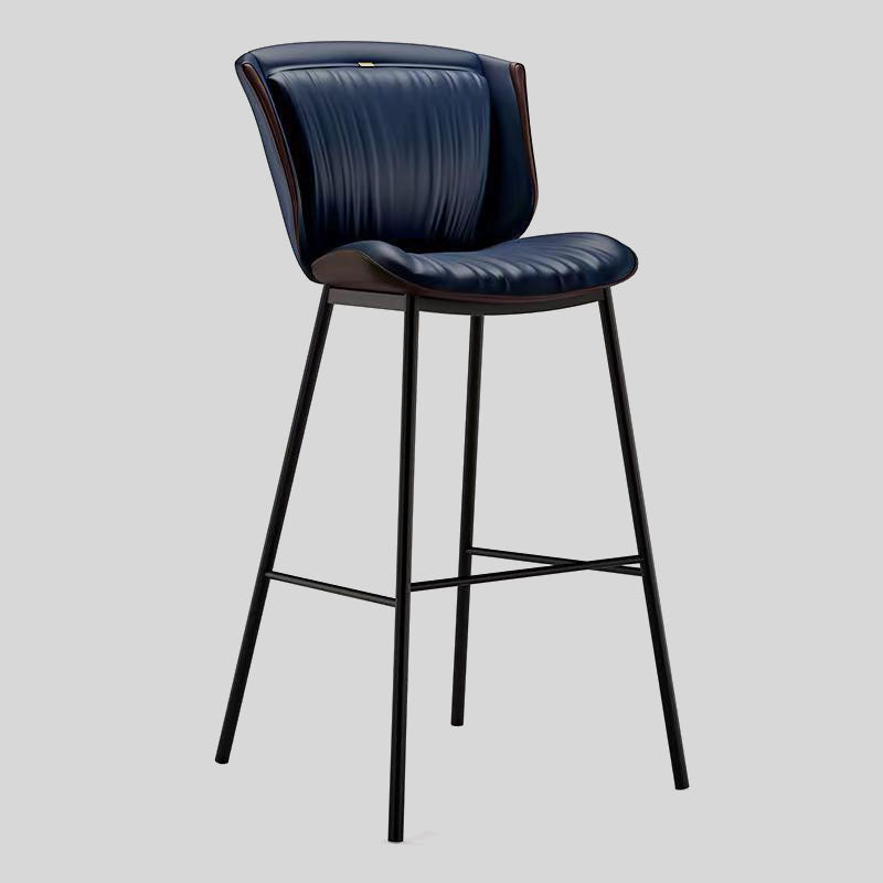 Contemporary Padded Bar Stool with Sleek Metal Legs for Modern Spaces