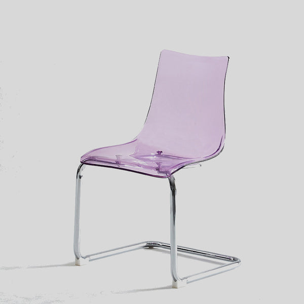 Sleek Acrylic Dining Chair - Modern Design with Chrome Base for Versatile Use