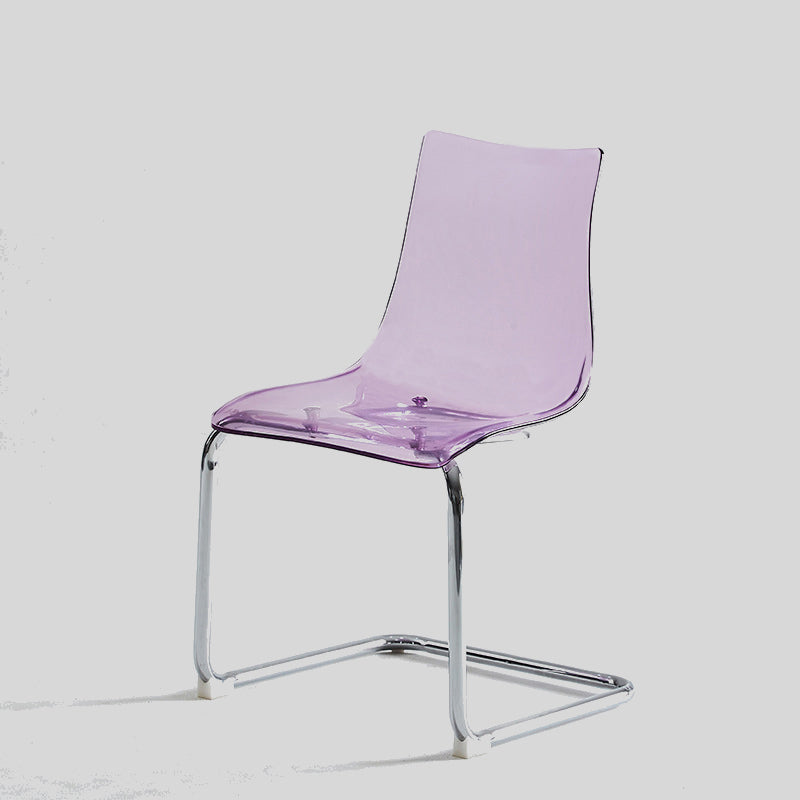 Sleek Acrylic Dining Chair - Modern Design with Chrome Base for Versatile Use