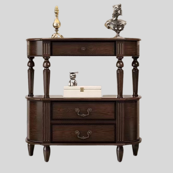 Vintage Solid Wood Console Table with Drawers