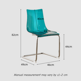 Modern Acrylic Dining Chair with Chrome Base - Sleek Transparent Design for Home & Office