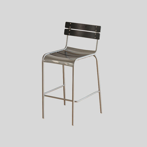 Industrial Modern Wood Bar Stool with Stackable Feature and Low Back