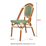 French Rattan Outdoor Chair | Weatherproof Wicker Cafe & Patio Bistro Chair