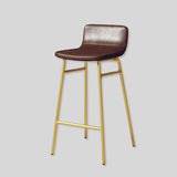 Modern Leather Bar Stool with Gold Metal Legs for Luxurious Interiors