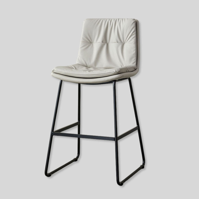 Modern Tufted Leather Bar Stool with Sleek Metal Frame for Stylish Interiors